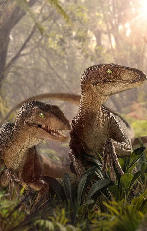 Estátua Just The Two Raptors Deluxe - Jurassic Park - Art Scale 1/10 - Iron Studios