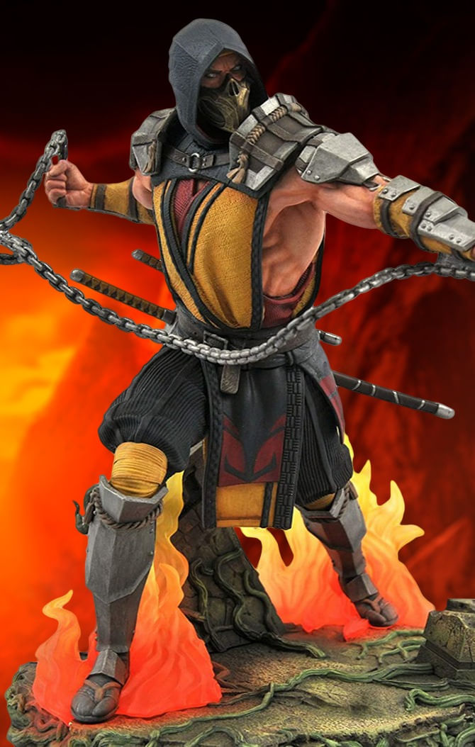 Estátua Scorpion Deluxe Mortal Kombat 11 Gallery Diamond Iron