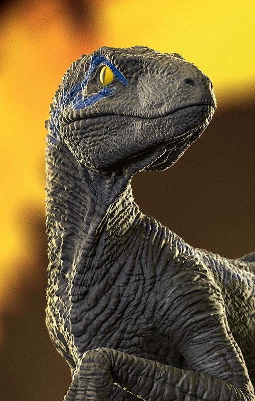 Estátua Velociraptor Blue B - Jurassic World - Icons - Iron Studios