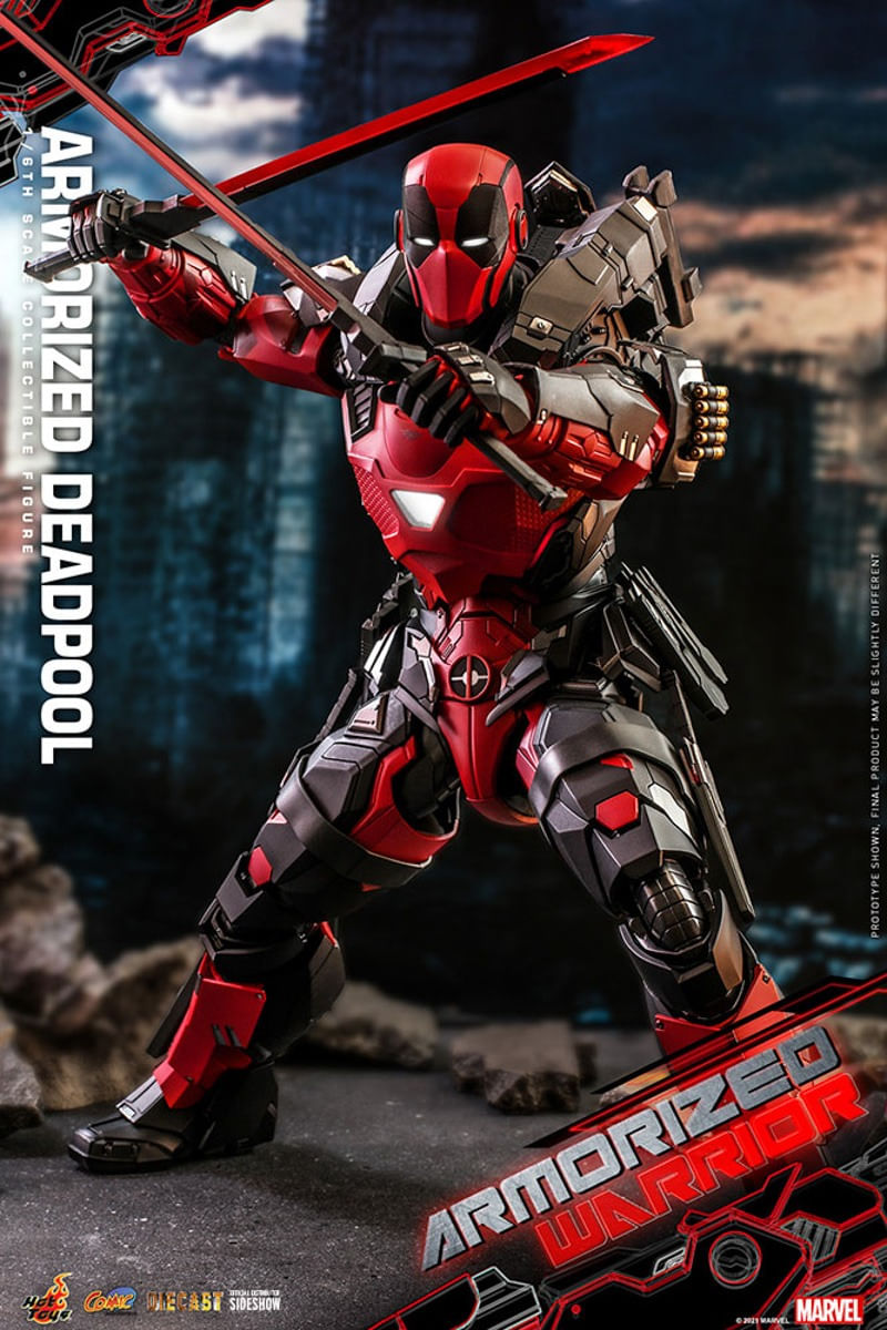 Figura Armorized Deadpool Diecast Marvel Sixth Scale Hot Toys Iron Studios Online Store Loja de artigos para colecionadores